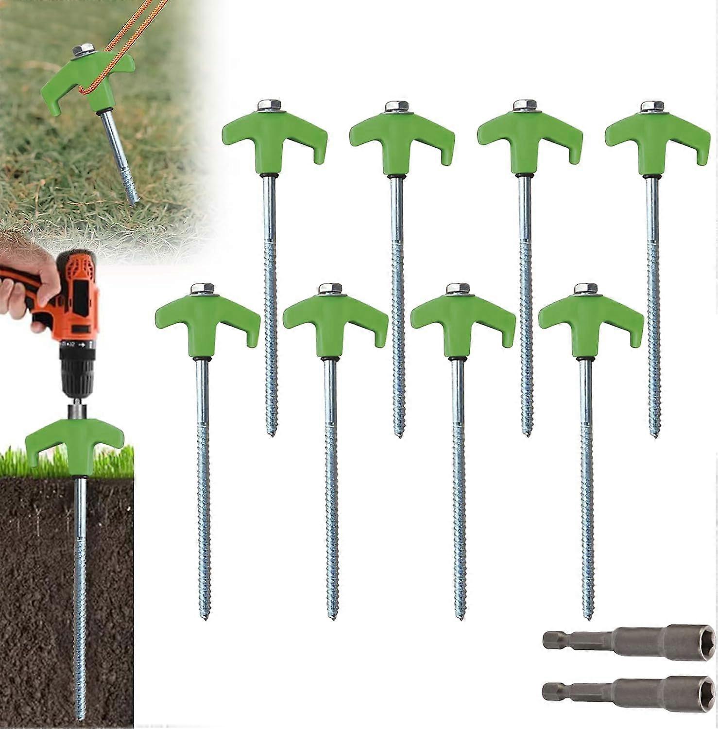 Portable rotatable threaded tent nail spiral ground nail