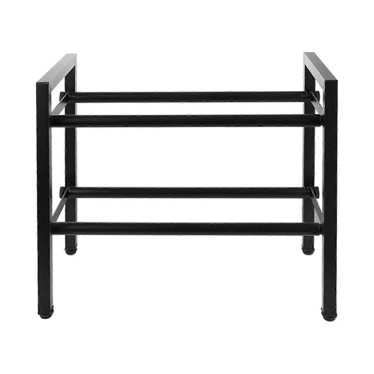 2 Tier Expandable Shoe Rack,Stackable Adjustable Shoe Rack for Closet,Metal Shoe Shelf Organizer St