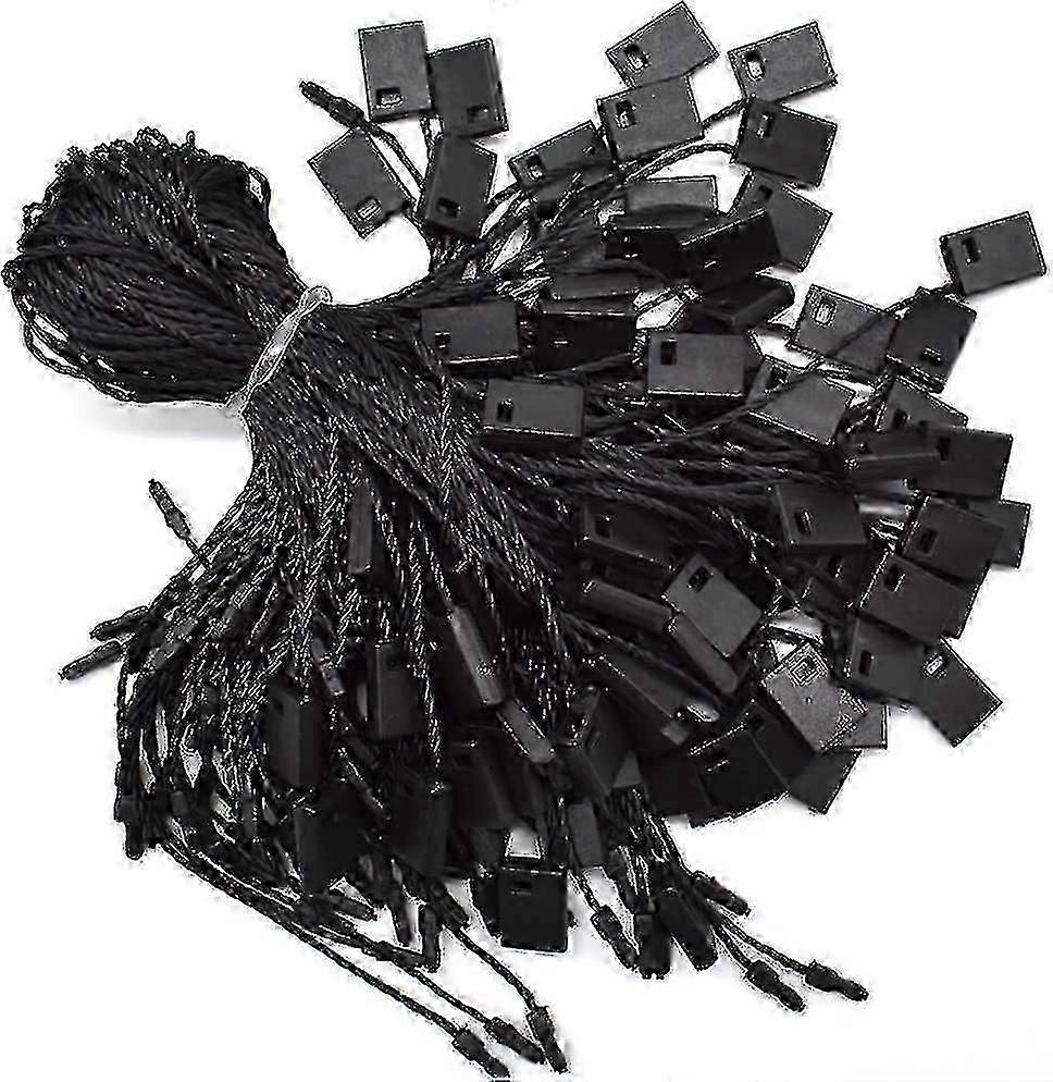 Nylon Snap Lock Hang Tag Fasteners 1000pcs Black Button Lock String with Plastic Clips