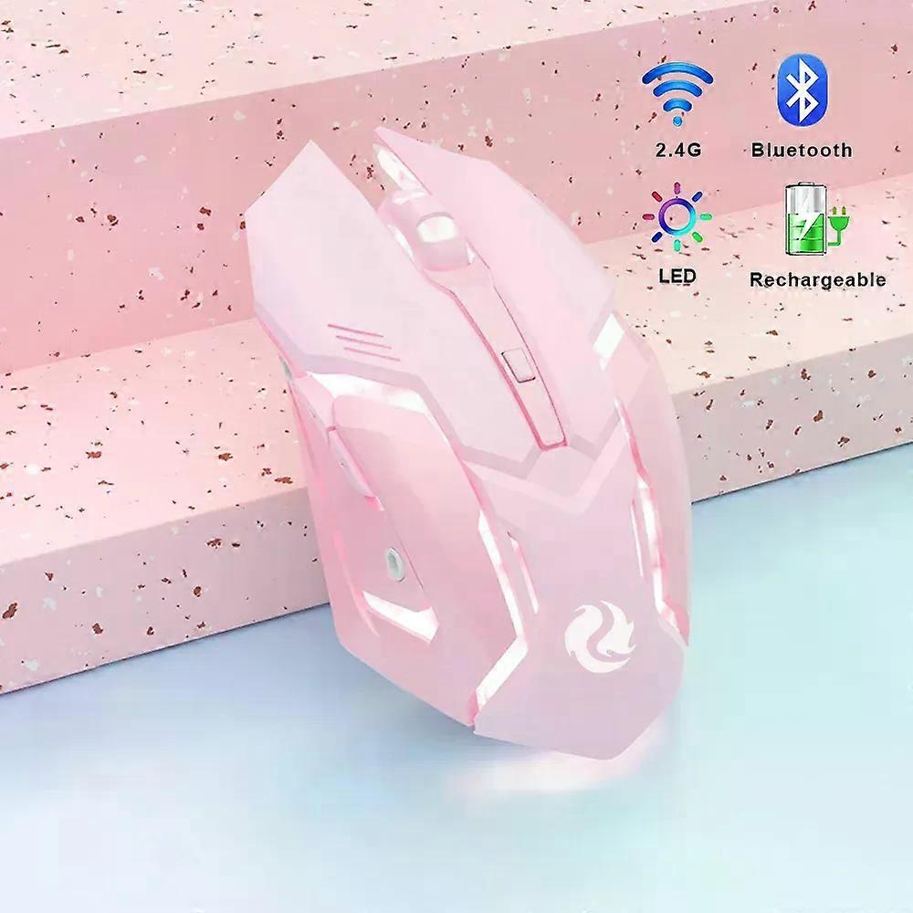 Gaming Mouse Rechargeable 24GWireless Bluetooth Mouse Mute Ergonomic Mouse for Computer Laptop LED Backlit Mice for IOS Android