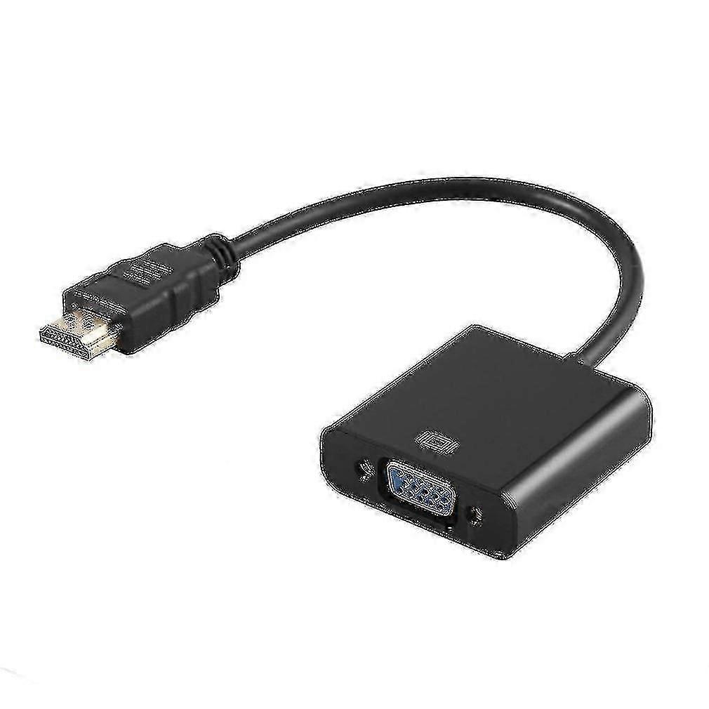 HDMI to VGA Converter Adapter 1080p, Male-Female Video Cable for PC Laptop Monitor - Black
