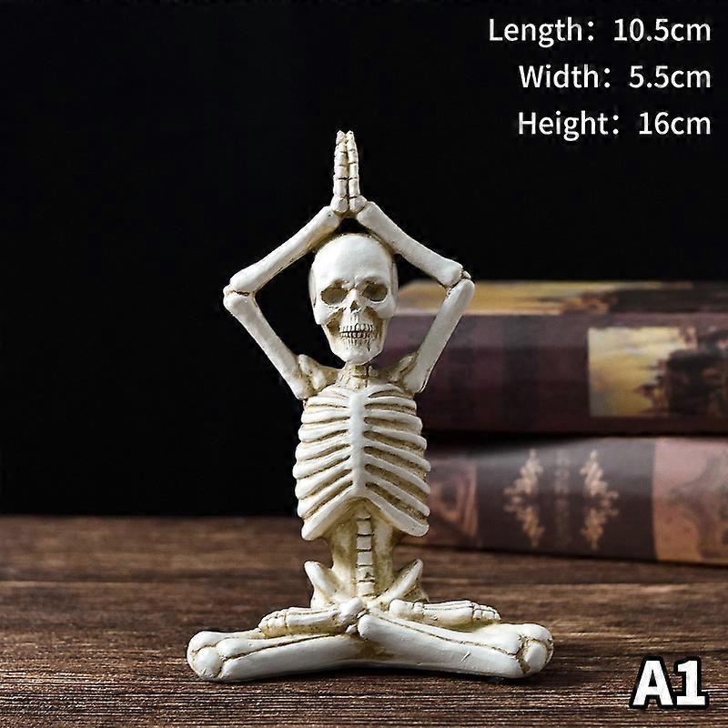 Vintage Resin Skull Decor Halloween Party Palm Day Of The Dead Decorative Statues For Home Decor Entryway Haunted House Props
