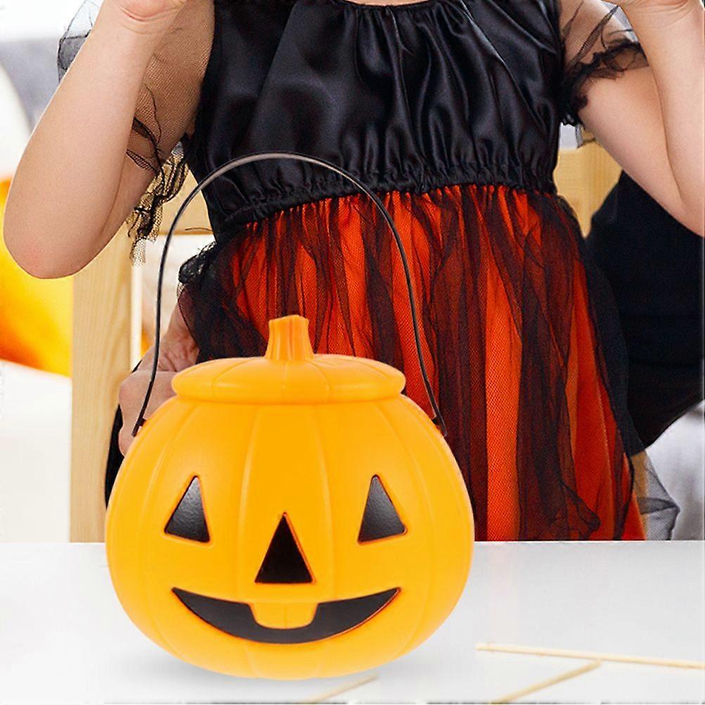 2 Stück Halloween Süßigkeiten Eimer Tragbare Kürbisform Kleine Süßes oder Saures Eimer