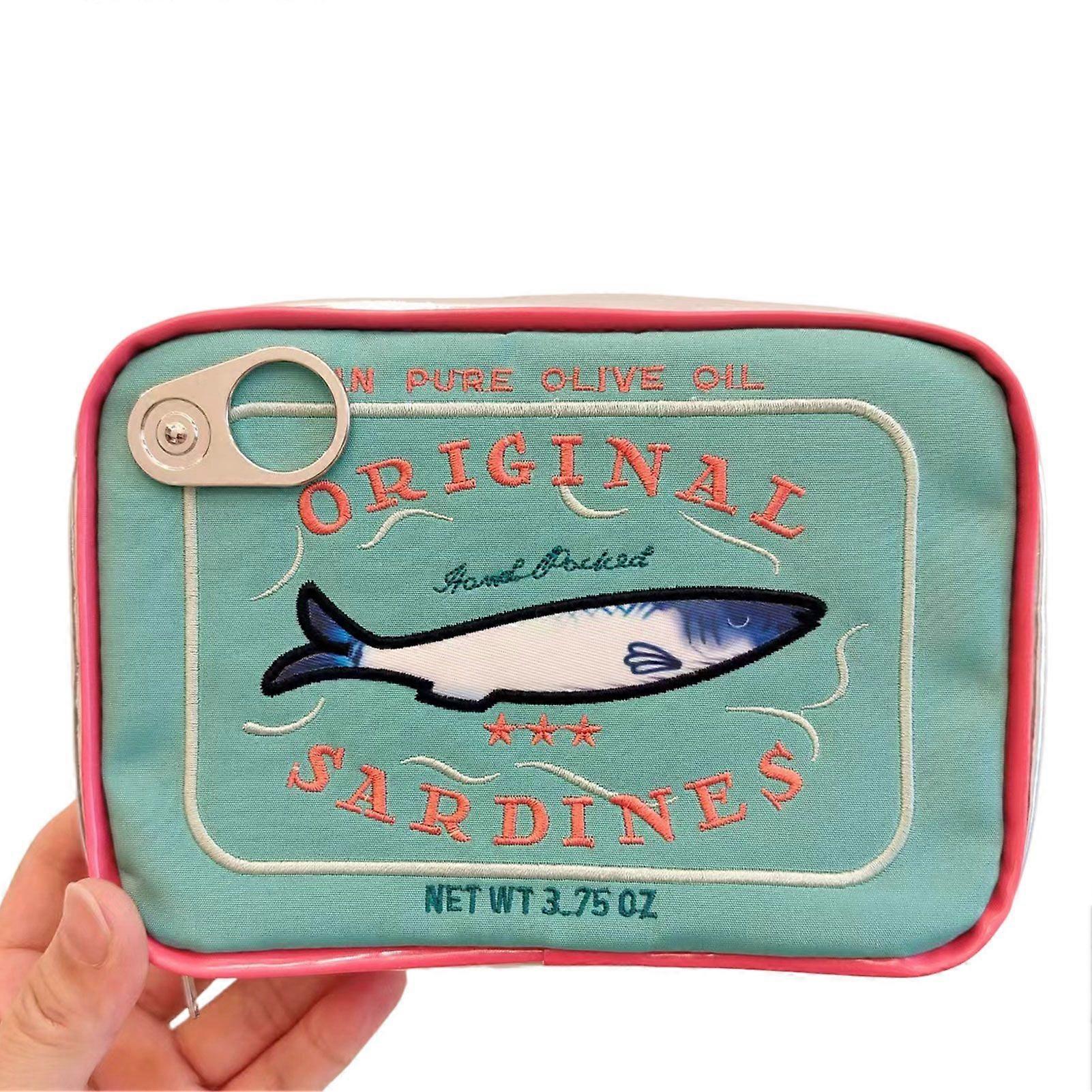 Canned Sardines Makeup Bag, Cute Sardines Fish Makeup Pouch, Creative Cosmetic Organizer Bag, Funny Gift For Women Sisters Teen Girls