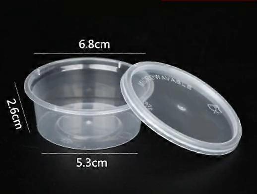 50pcs Sauce Cups With Lids Clear Plastic Dipping Containers For Condiments Travel Snack Box Food Containers For Salad Dressing