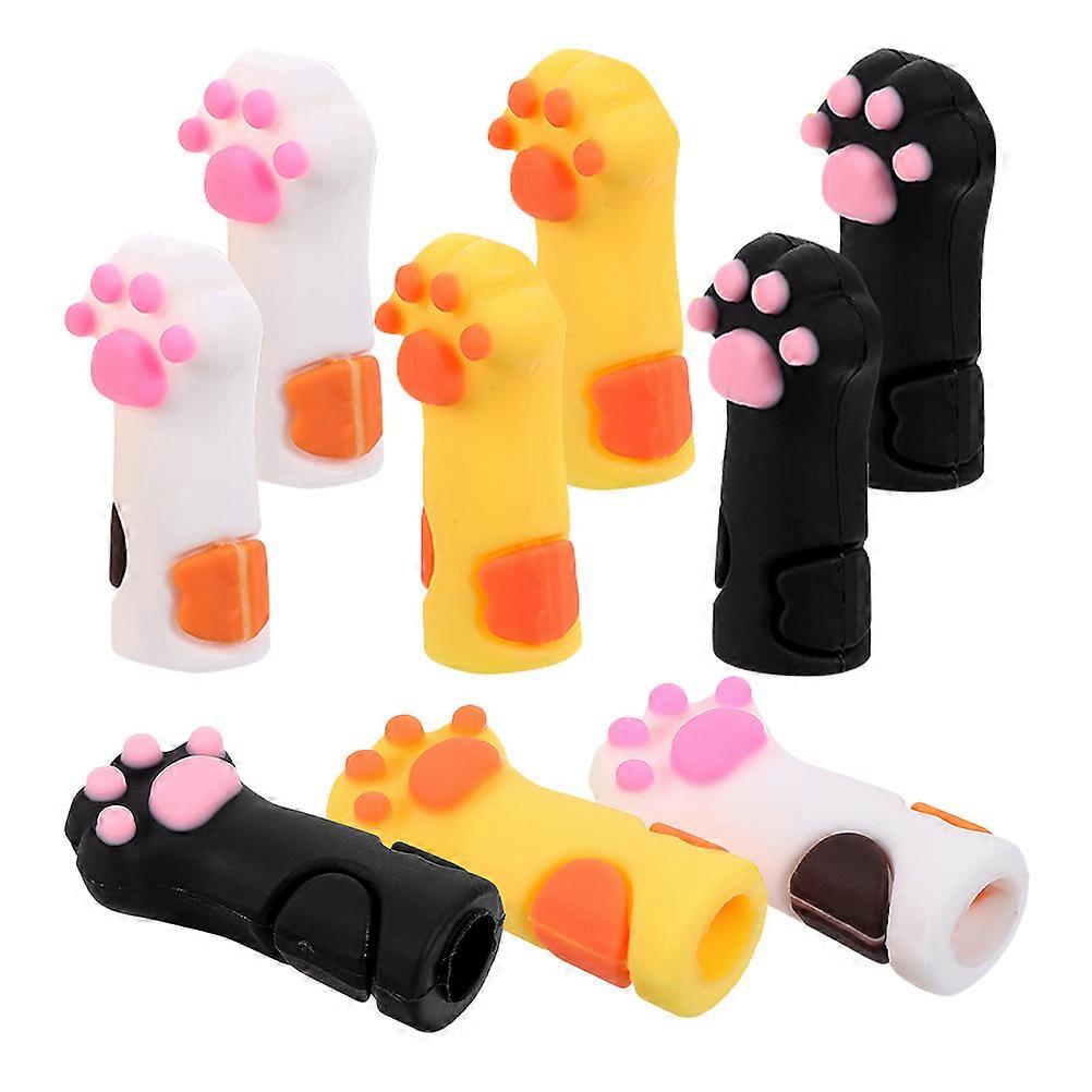 Silicone Pencil Protectors 9Pcs Cat Paw Shape For Pencils Home Office School Portable