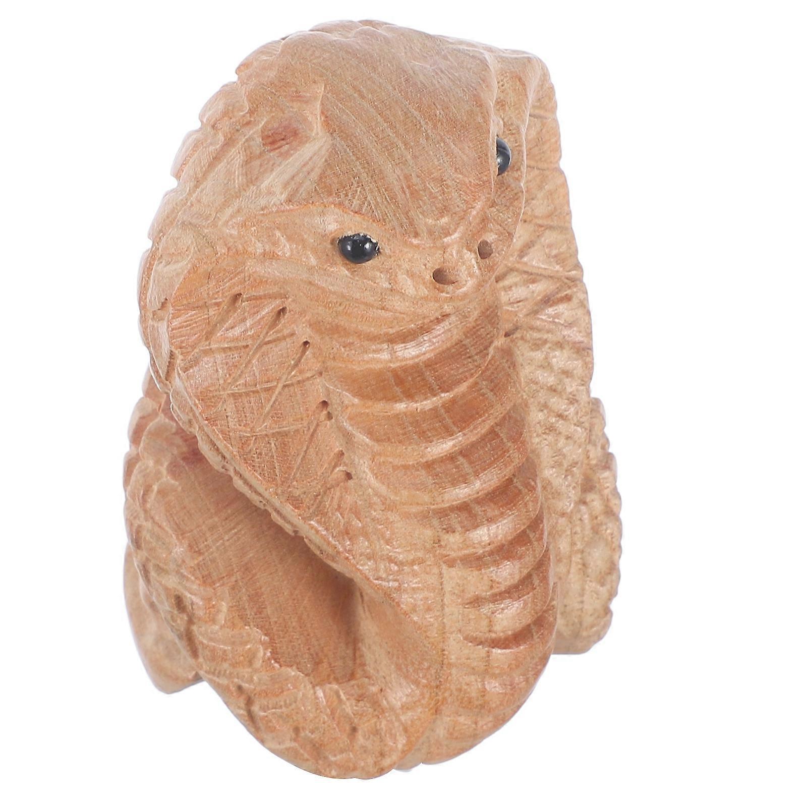 Wooden Snake Statue for Decoration Set of 3 Realistic Snake Figurines