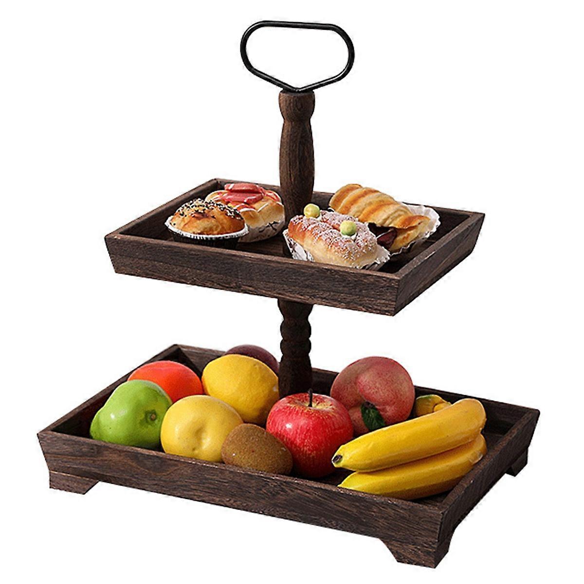 Dessert Stand Cake Tray Display Stand,Heavy Roasted Color