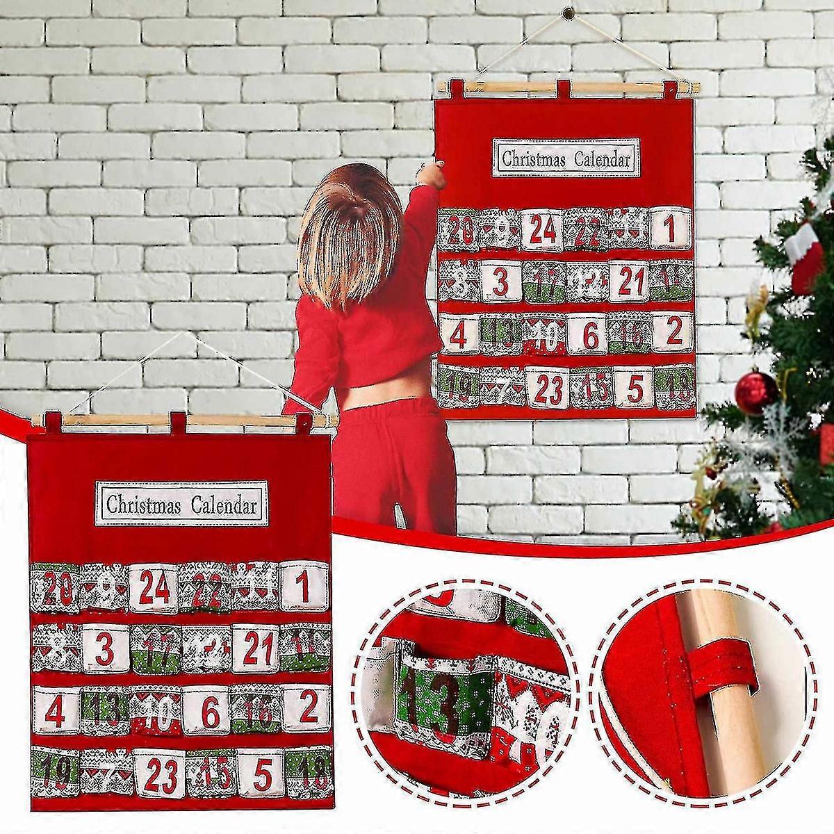Multi layer Candy Storage Bag Christmas Countdown Calendar Storage Hanging Bag