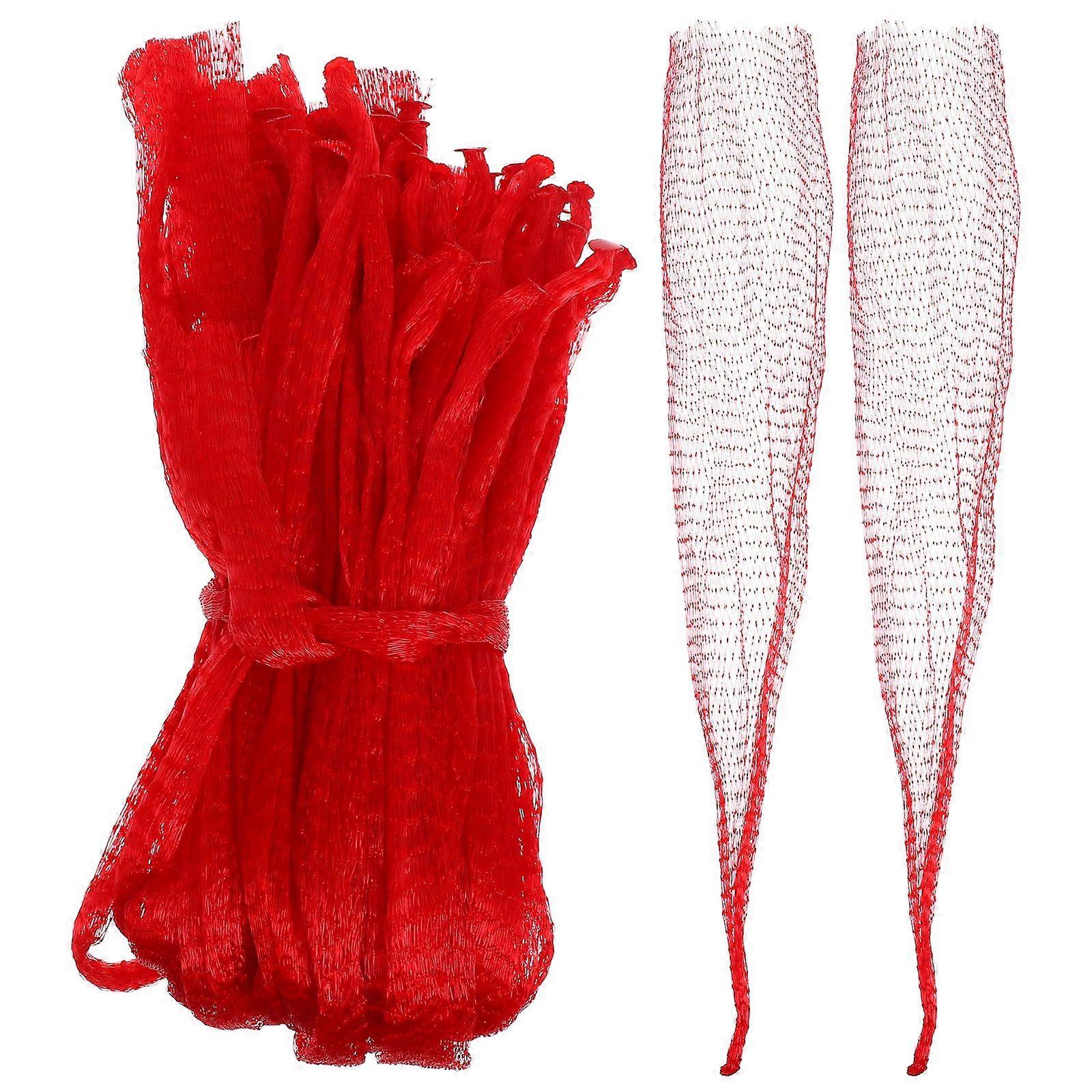 50pcs Küche Knoblauch Wrapping Mesh Bag Mesh Aufbewahrungstaschen Wiederverwendbare Produkttaschen Lebensmittel-Mesh-Beutel für Eier Verpackung Mesh Zwiebelbeutel