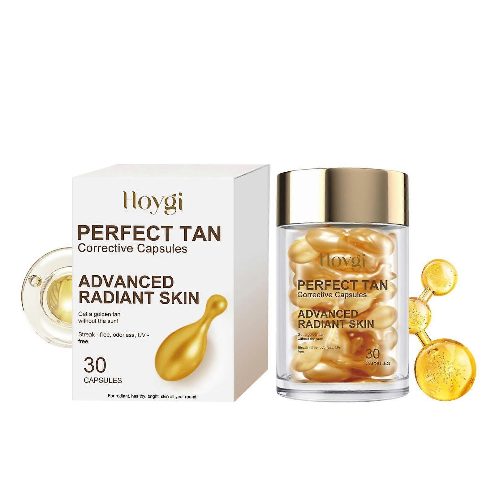 Advanced Radiant Skin Capsules with Natural Oils - Hydrating & Bronzing Formula for Summer Glow, Lightweight Non-Greasy Tanning Support, 30 Count