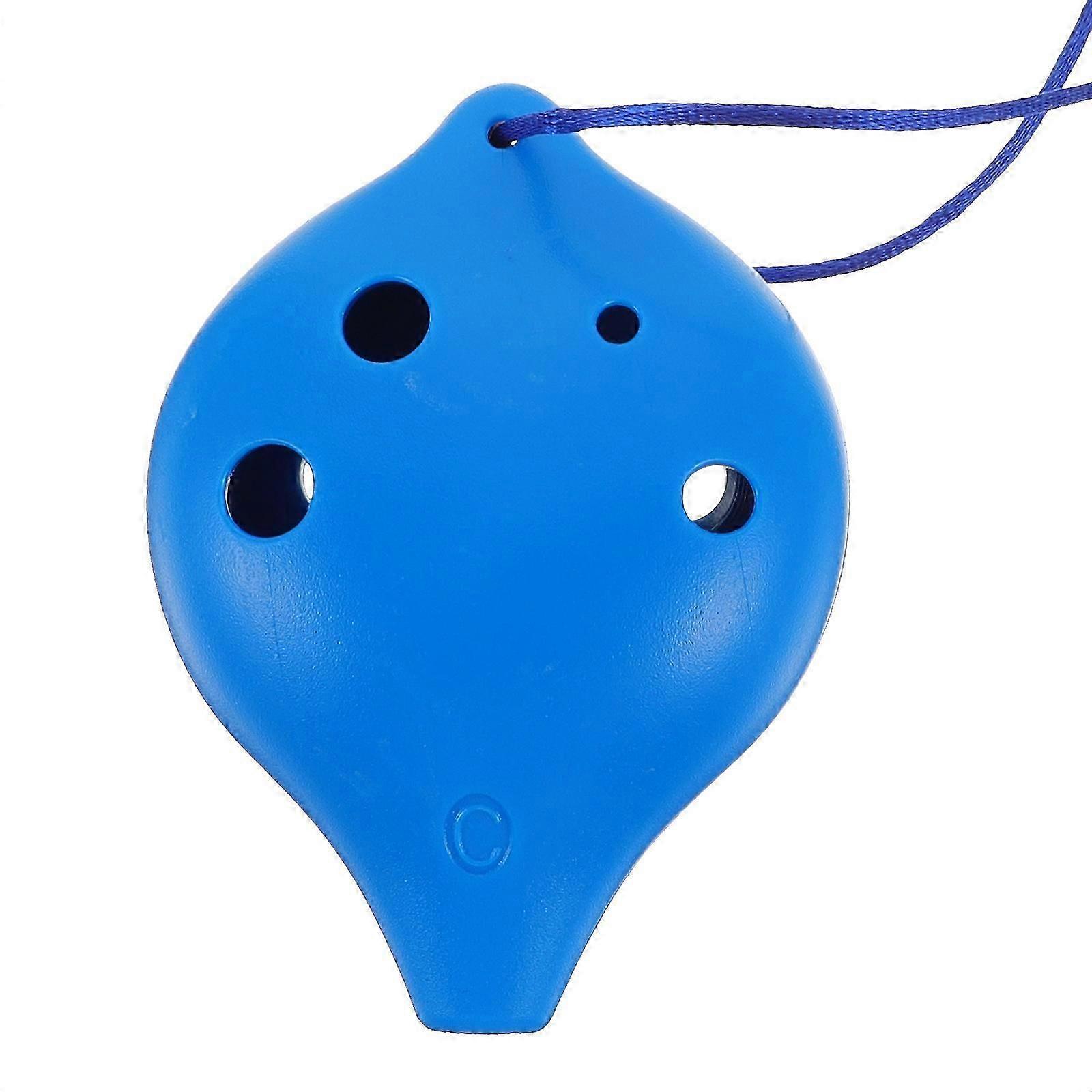 Portable Plastic Ocarina Small Instrument For Music Practice Compact Design Blue 1Set