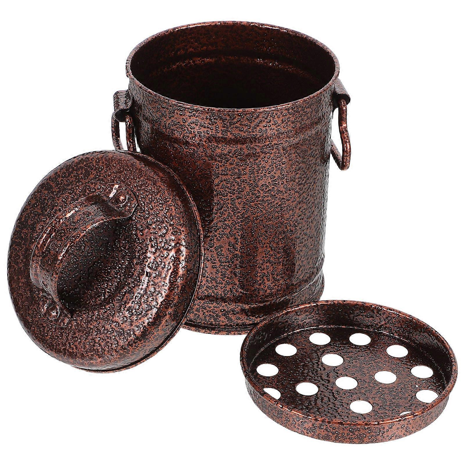 Creative Ashtray Iron Bucket Style with Lid for Home 4Pcs Set