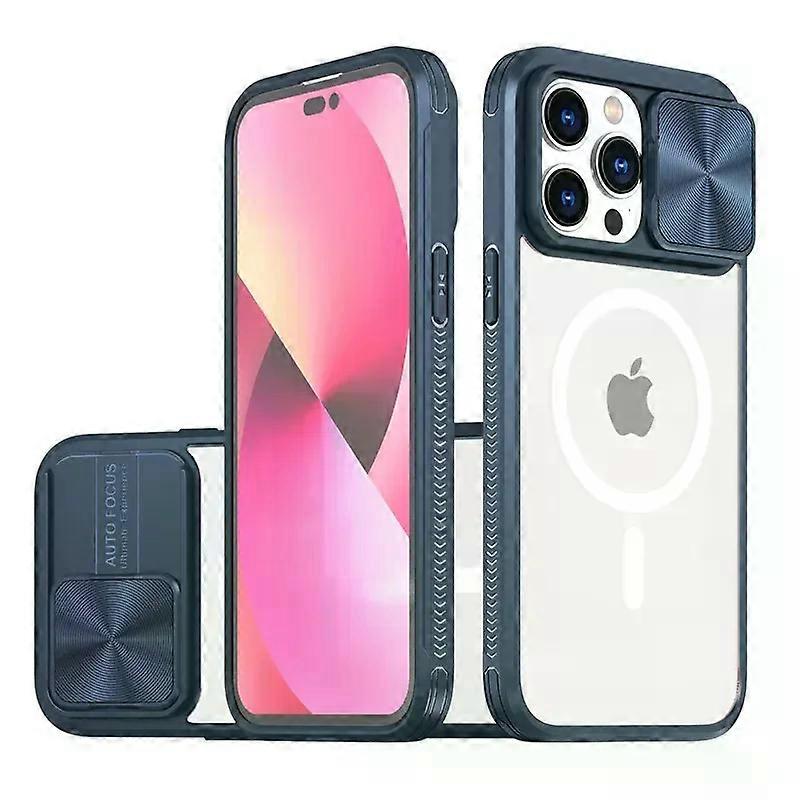Case for iPhone 16 15 13 12 11 14 Pro Max Plus Magsafe Magnetic Wireless Charging Slide Lens Protection Shockproof Clear Cover