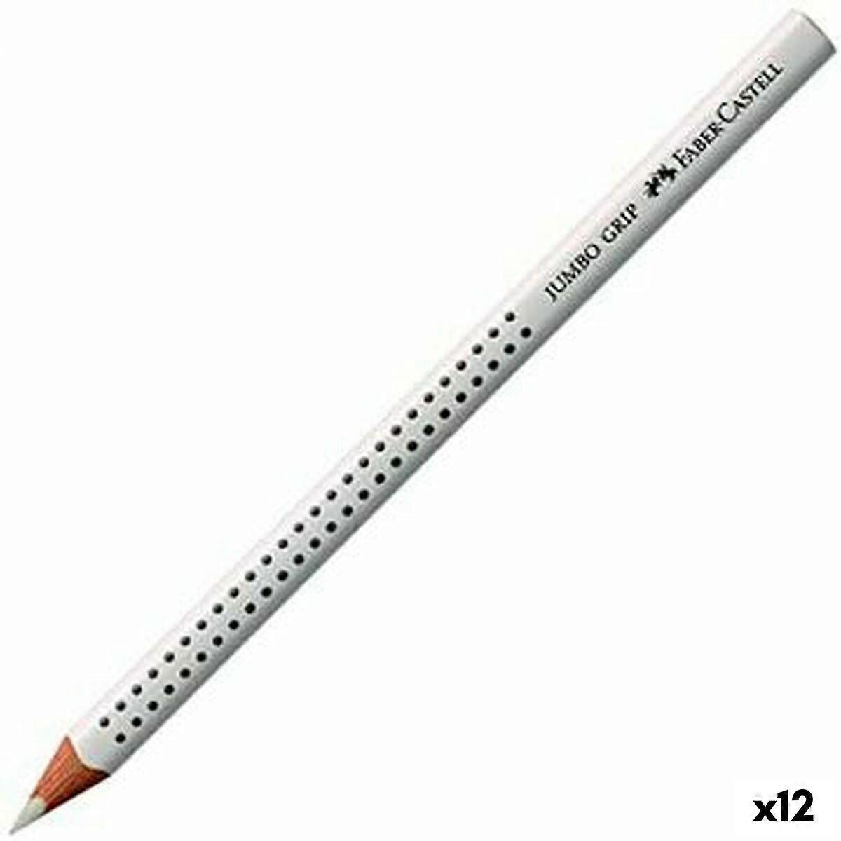 Μολύβια ζωγραφικής Faber-Castell Jumbo Λαβή Λευκό (12 Μονάδες)