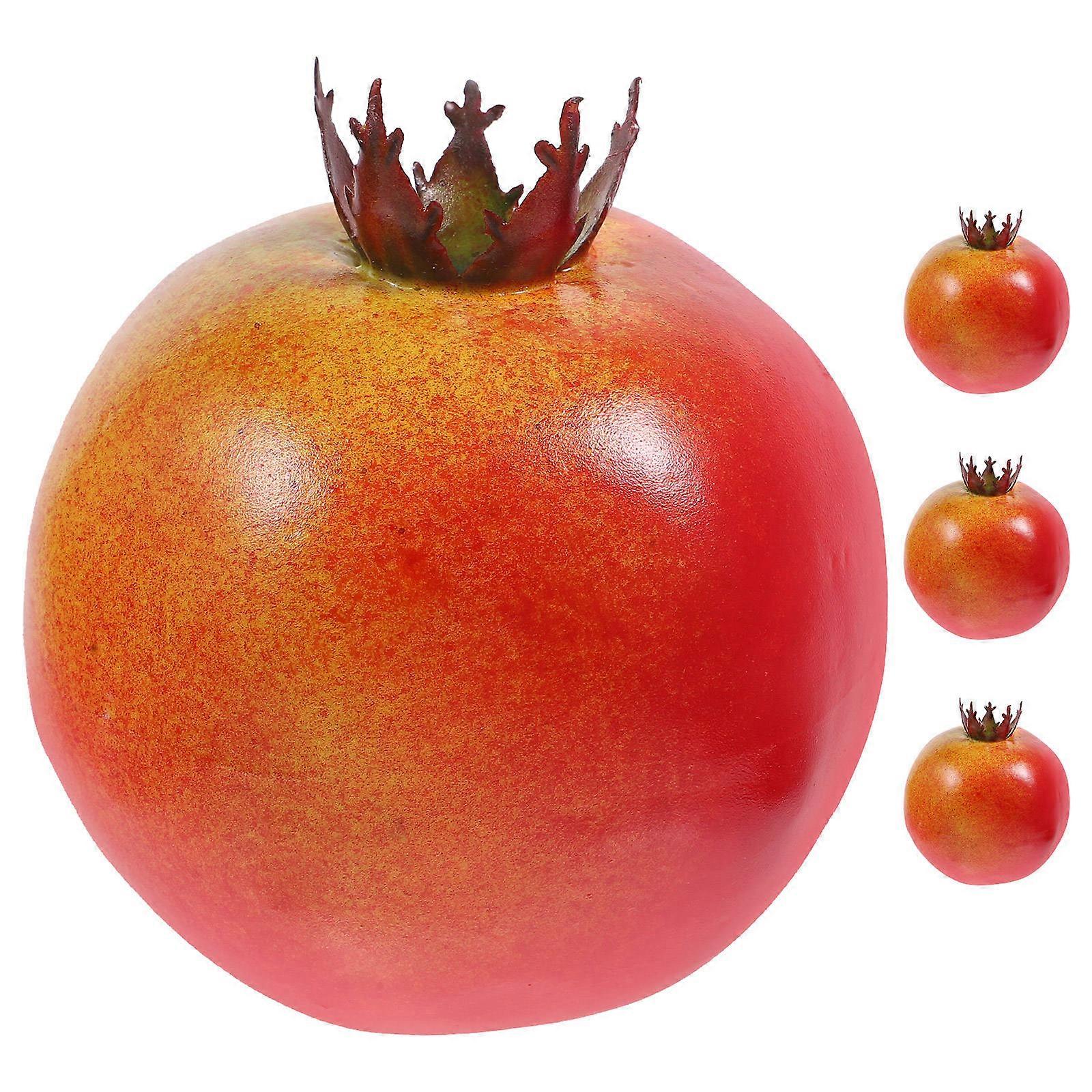 Fake Pomegranate Mini Models for Decor with 4Pcs Artificial Foam