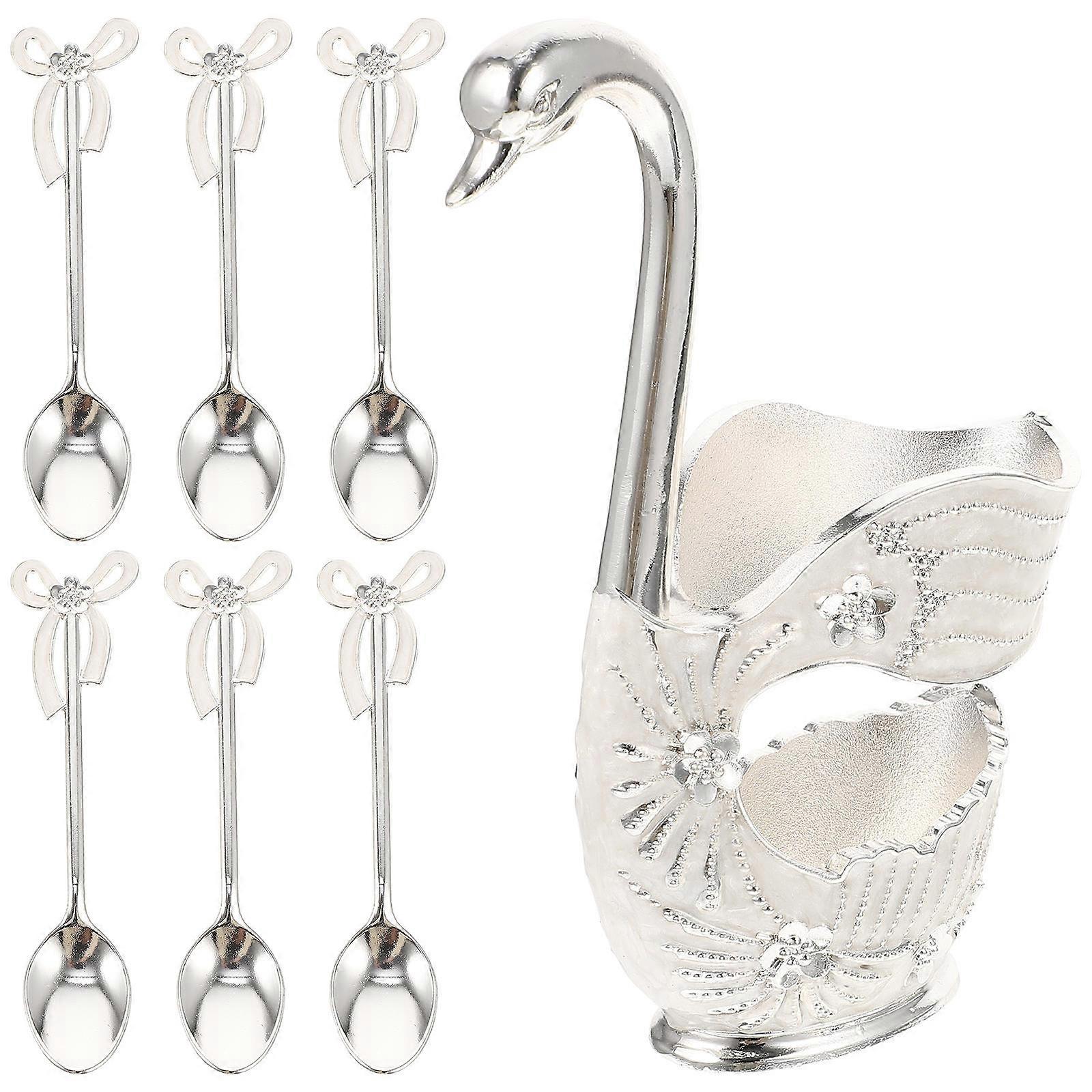 5 Sets Swan Spoon Base Decorative Holder For Kitchen Gift Giving With Simple Design And Smooth Surface