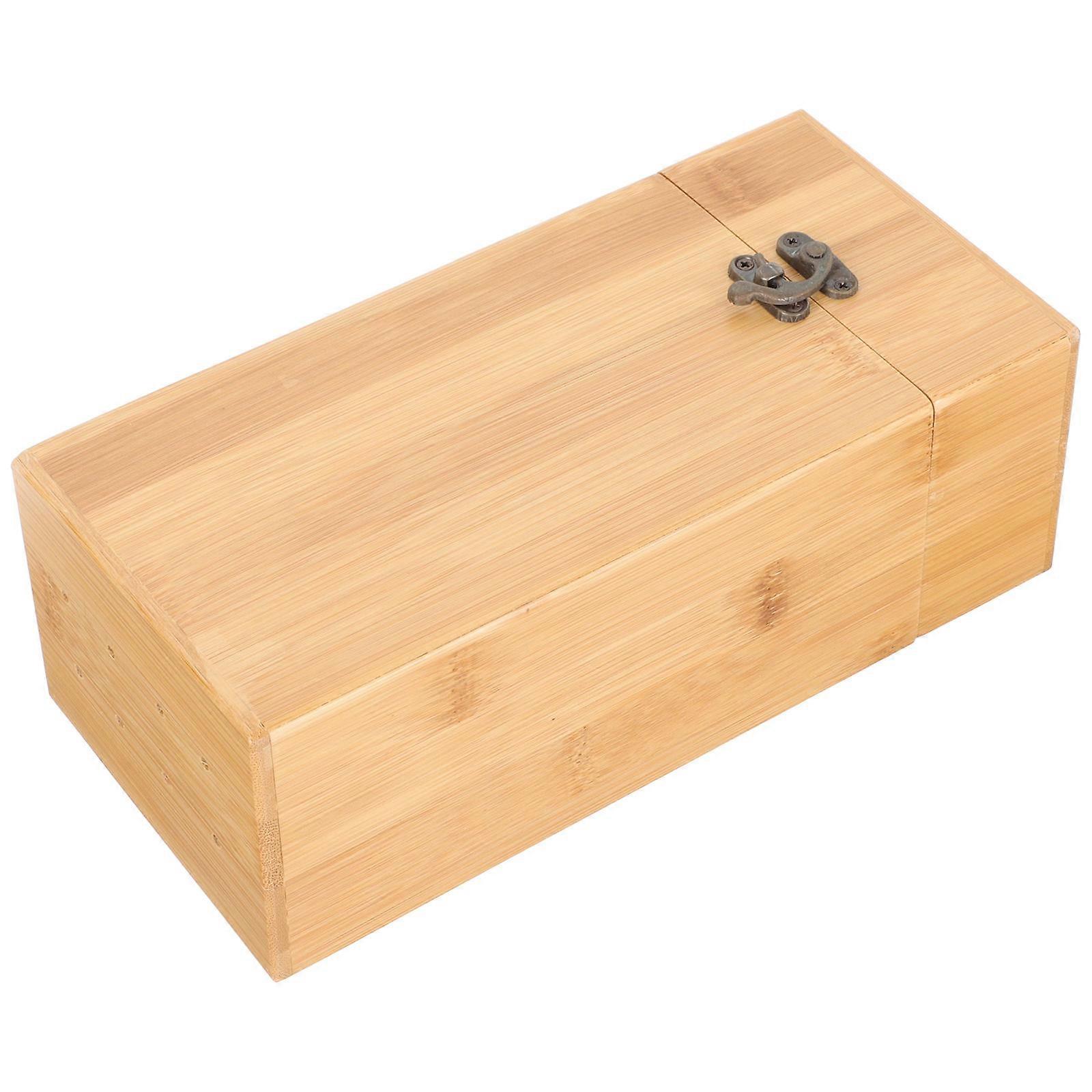 Outdoor Tableware Storage Box Bamboo Cutlery Holder for Camping 2Pcs