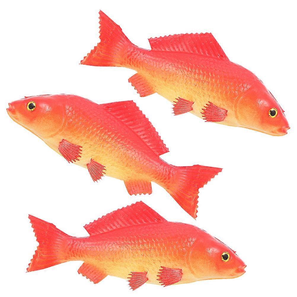 Simulation Fish Model PU Artificial Fish Figurines for Room Decor 3Pcs