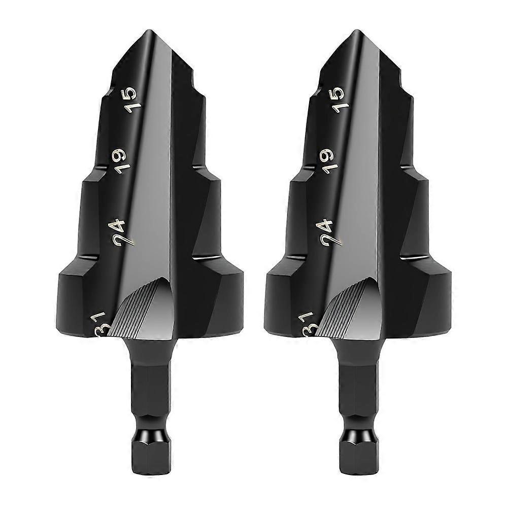 3-in-1 PPR Lifting Stepped Drill Bit Reamer Drill Set for 15 to 31mm Pipes - 1/4 Hex Shank Quick Change Tool Kit 2PCS