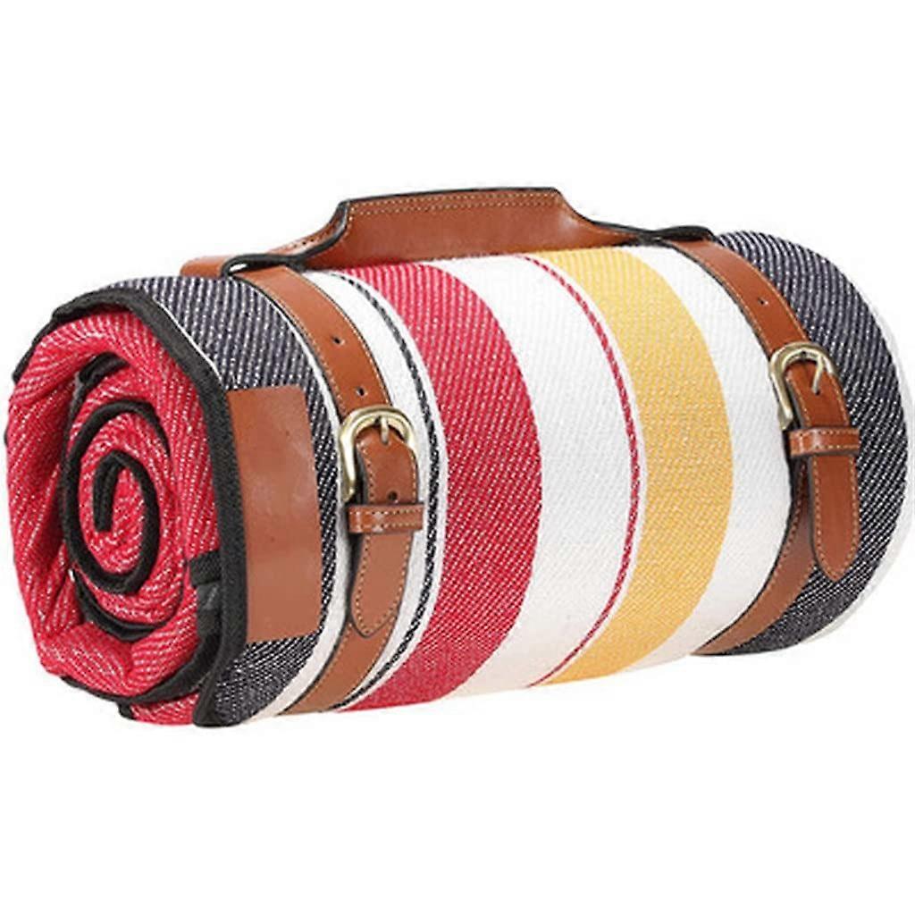 Large Outdoor Checkered Picnic Blanket Mat with Handle, 150x200cm Waterproof, Portable, Durable Fabric