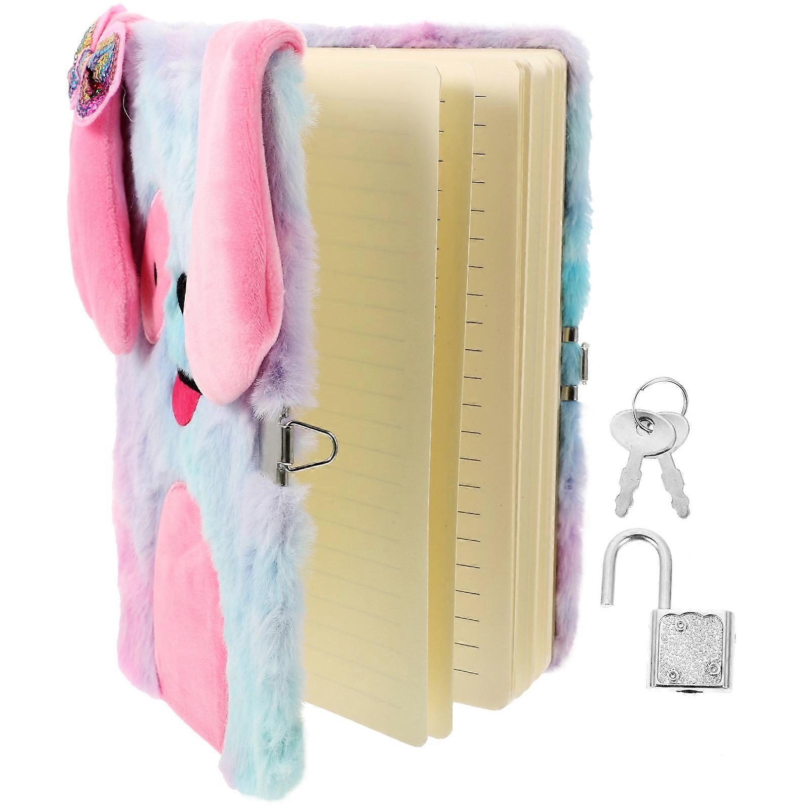 Colorful Plush Notebook for Writing 4Pcs Lockable Diary Journal