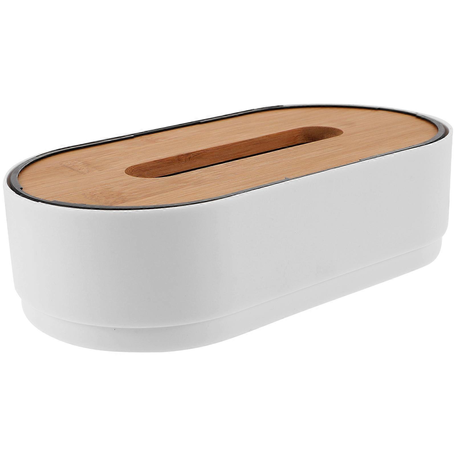 White Bamboo Tissue Box Tissue Container for Home 3Pcs Practical Napkin Box