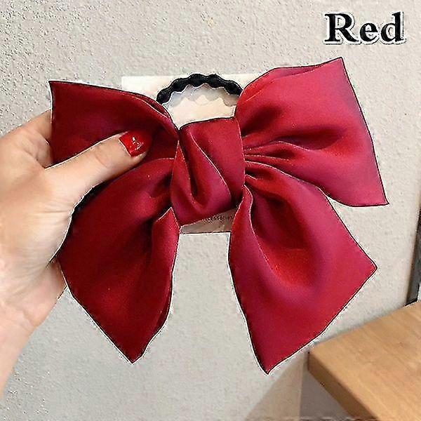 Damer Hestehale Stor Bue Hår Ring [rød]