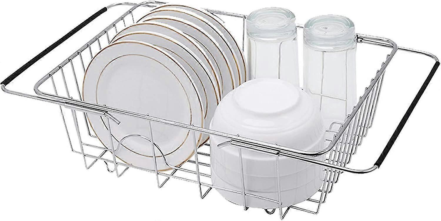 Dish Drainer, Over Sink Dish Drainer, In Sink Or Countertop Dish Drainer, Expandable Dish Drainer, Plate Drainer For Kitchen
