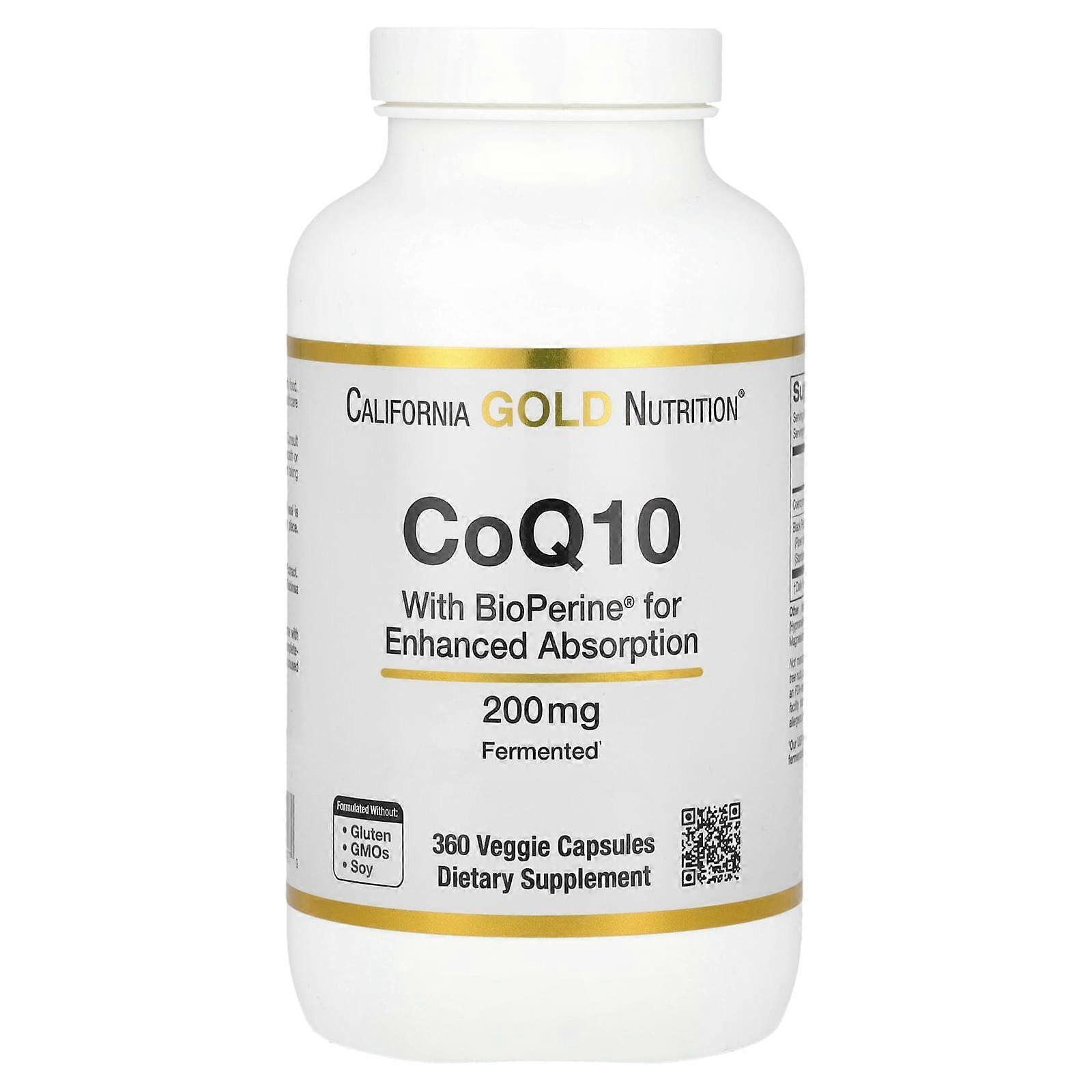 CoQ10 USP with Bioperine®, 200 mg, 360 Veggie Capsules