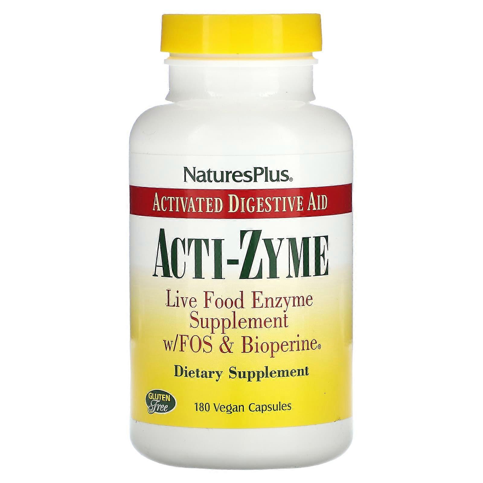 NaturesPlus, Acti-Zyme, 180 veganska kapslar