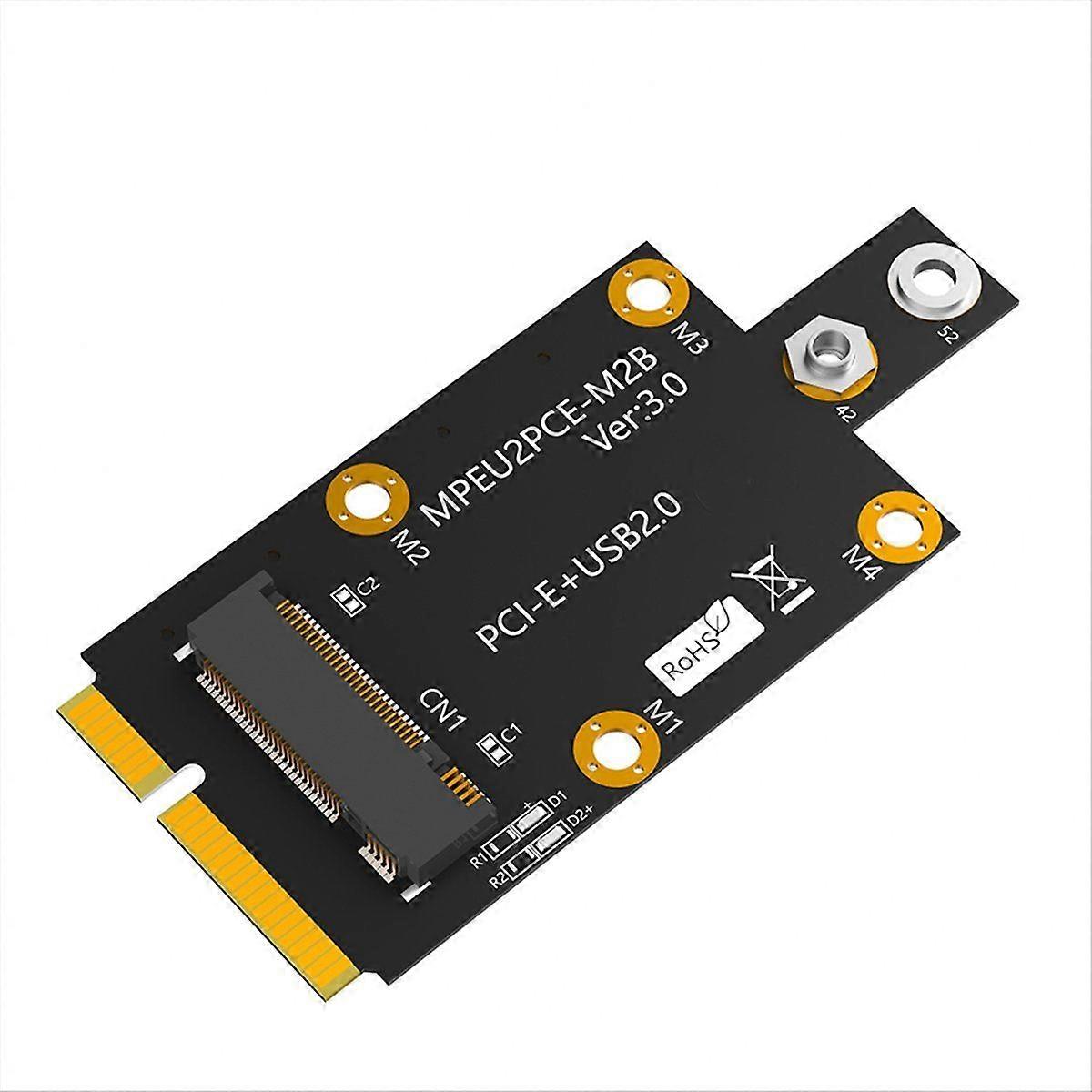 Mini M.2 Key B to PCI-E Adapter with Dual NANO SIM Card Slot