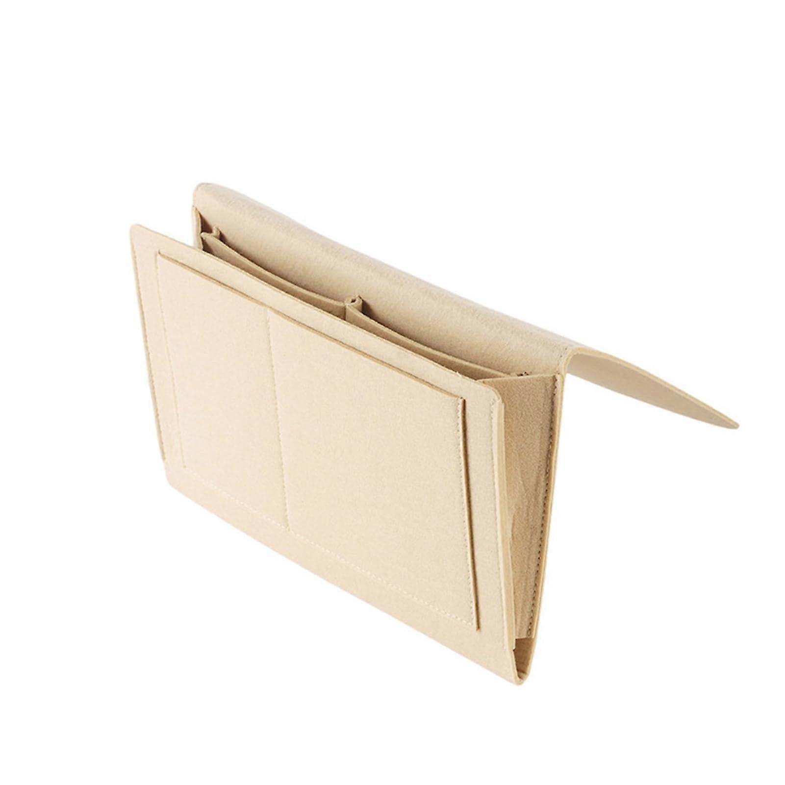 Hanging Storage Organizer For Bedside And Sofa, Beige, Large Capacity MultiPocket, Easy Install, No Tools Needed
