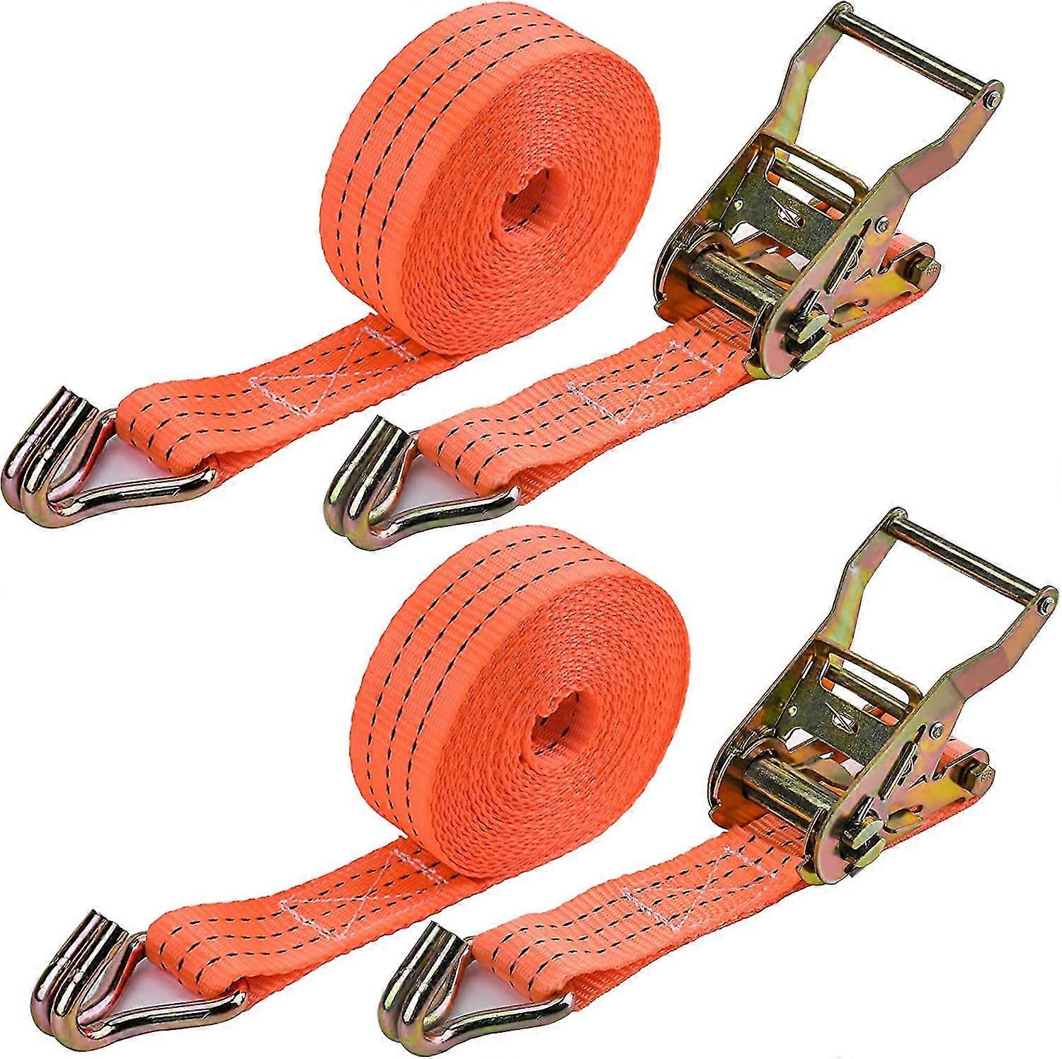 Ratchet Strap, 2 Pack 2000kg 6m Polyester Lashing Straps for Car/Transporter Load Securing