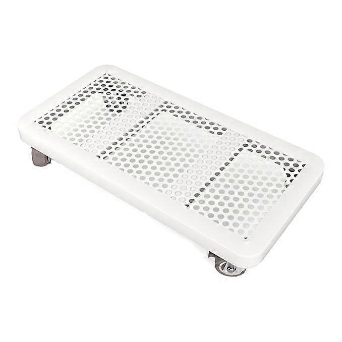 Adjustable Monitor Stand, Rolling CPU Stand, Under Desk Floor CPU Holder Cart, Lockable Wheels, Black/White 400x300mm