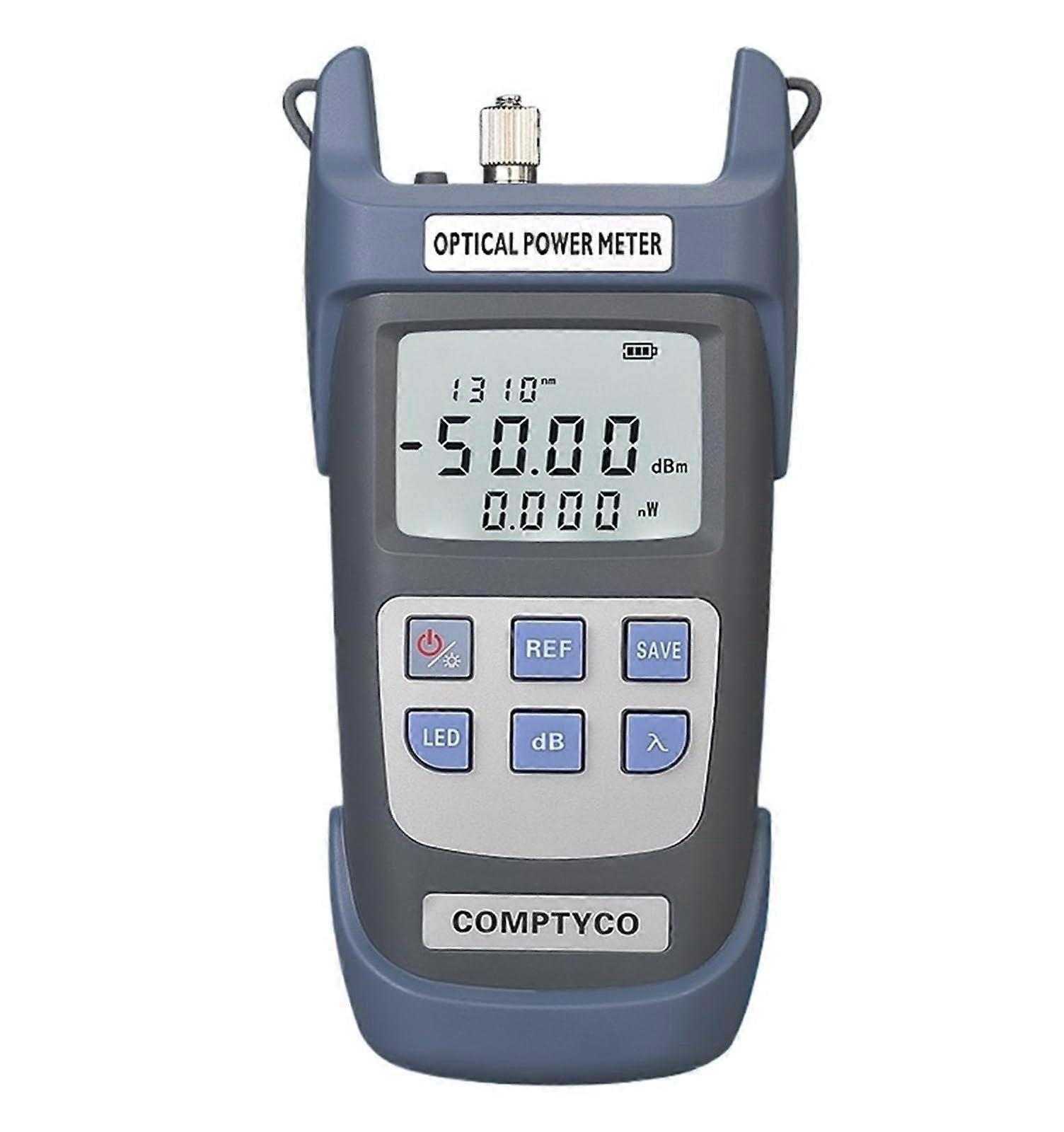 Optical Power Meter With LED, FTTH Fiber Optic Cable Tester, 50 to +26 dBm / 70 to +10 dBm, SC/FC Adapters