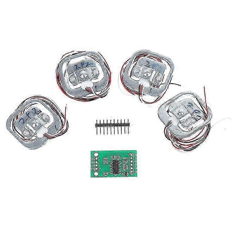 50kg Gewicht Sensor Kit - HX711 ADC Module & 4 Load Cells voor Menselijke Schaal