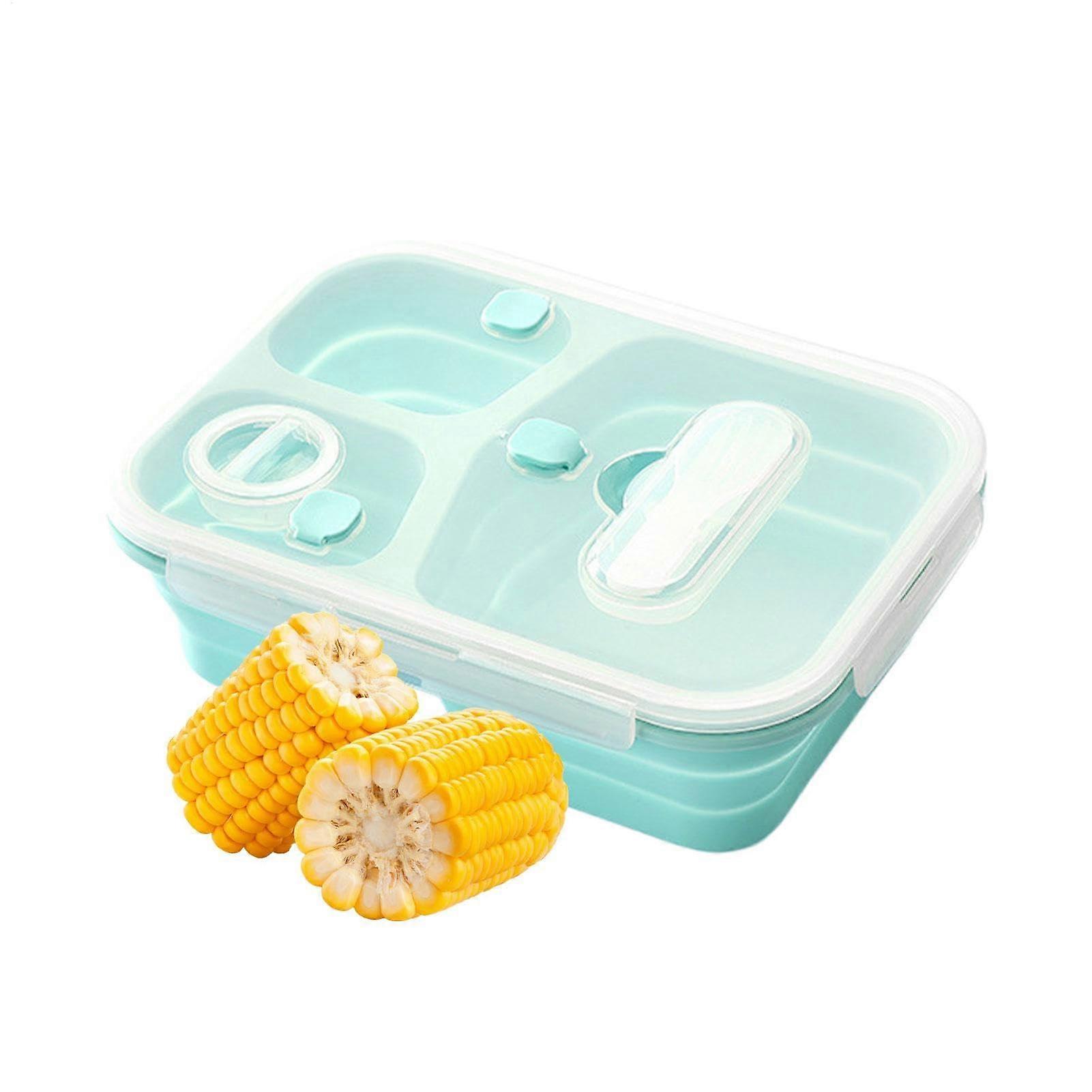 Silicone Box For Students Portable Salad Box Compact Lunch Container Silicone Food Storage Box With Compartments