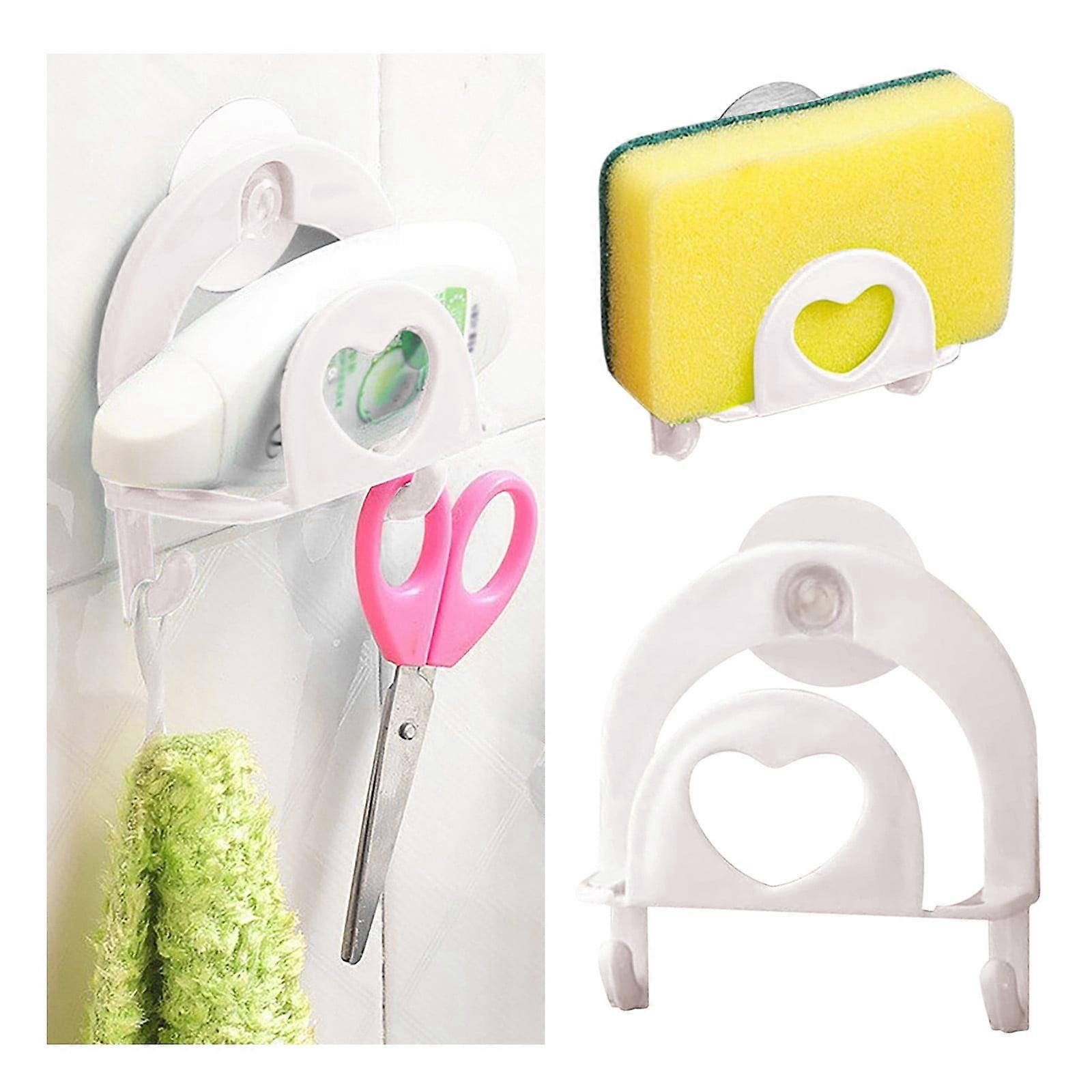 Convenient Sponge Holder Suction Cup Sink Holder Kitchen Tools Wall Mounted Type Home Essentials