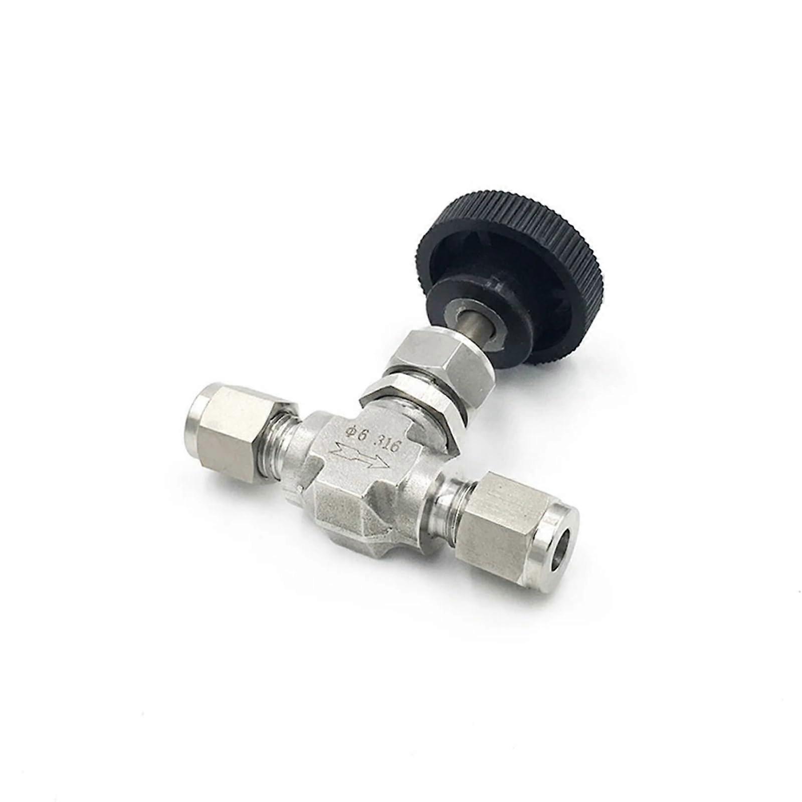 Compression Needle Valve Forged 3000 PSI Fits 3/6/8/12 Mm OD Tubing And 1/81/2 In OD SS316 Flow Control