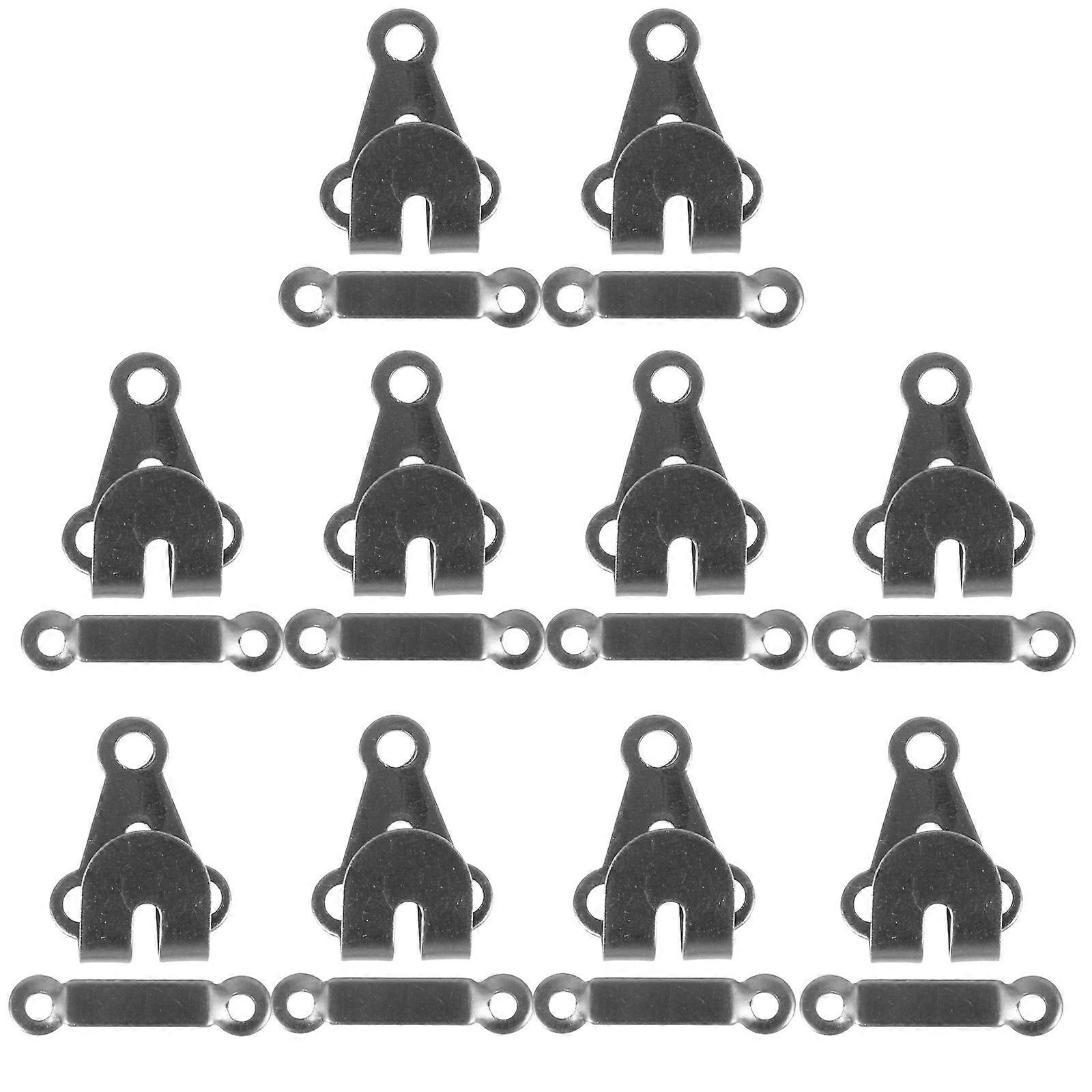 10 Sets of Pants Hook And Bar Fasteners Trousers Hooks Metal Hook and Eye Bar Set for Trousers Pants