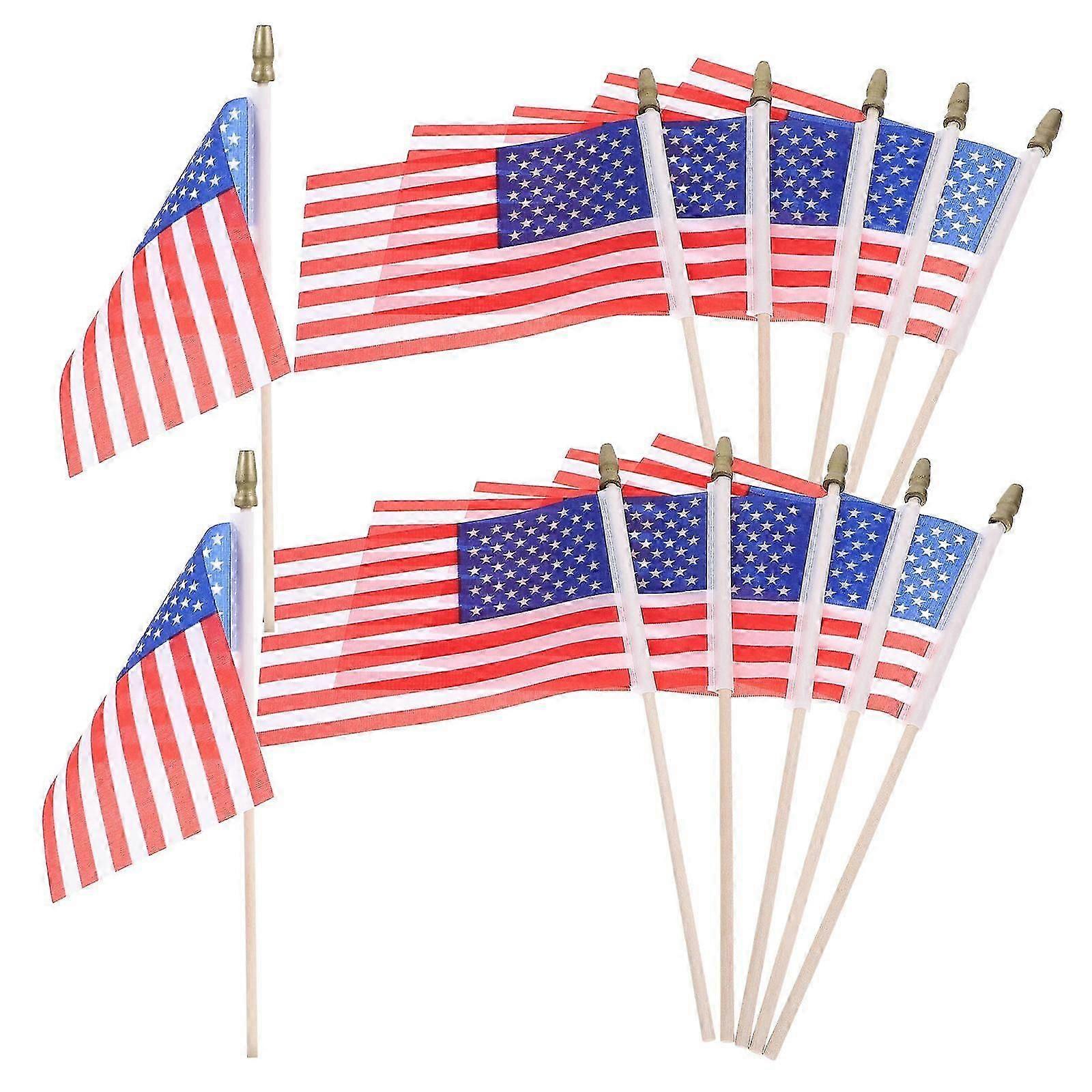 Small American Stick Flags Handheld for Decorating 12Pcs Usa Flags on Stick