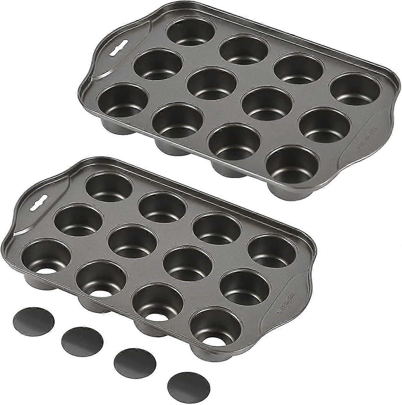 Non-stick Mini Pancake And Cupcake Pan With Removable Base, 12-hole