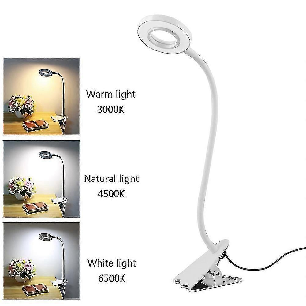 Usb Reading Lamp Dimmable With Switch,3 Colors Adjustable,gooseneck