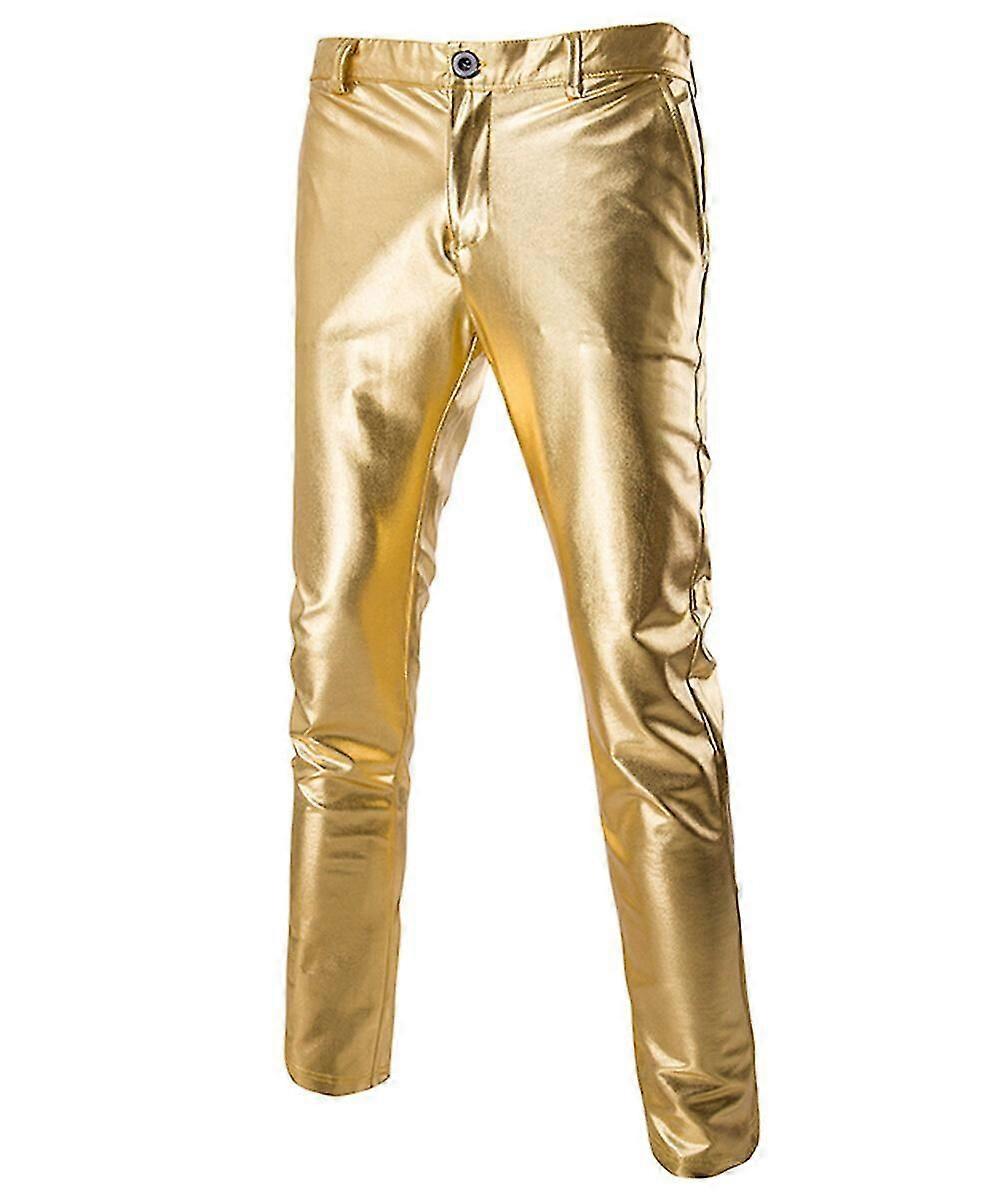 Lässige Herren Lederhose mit heller Bronzing und mittlerer Taille