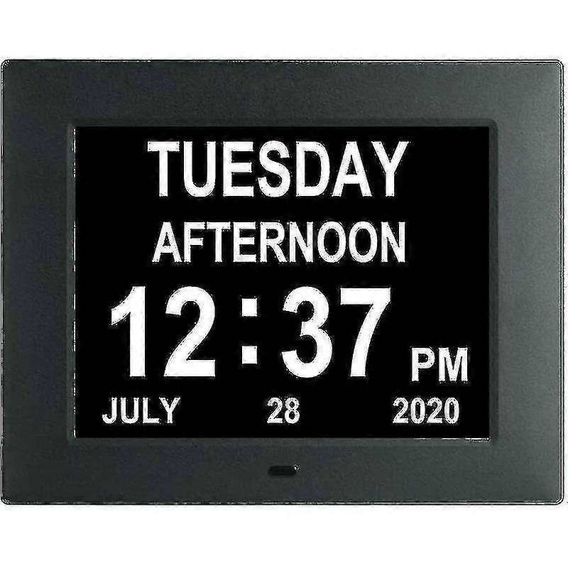 Digital calendar clock date clock large display large clear unabbreviated time and date