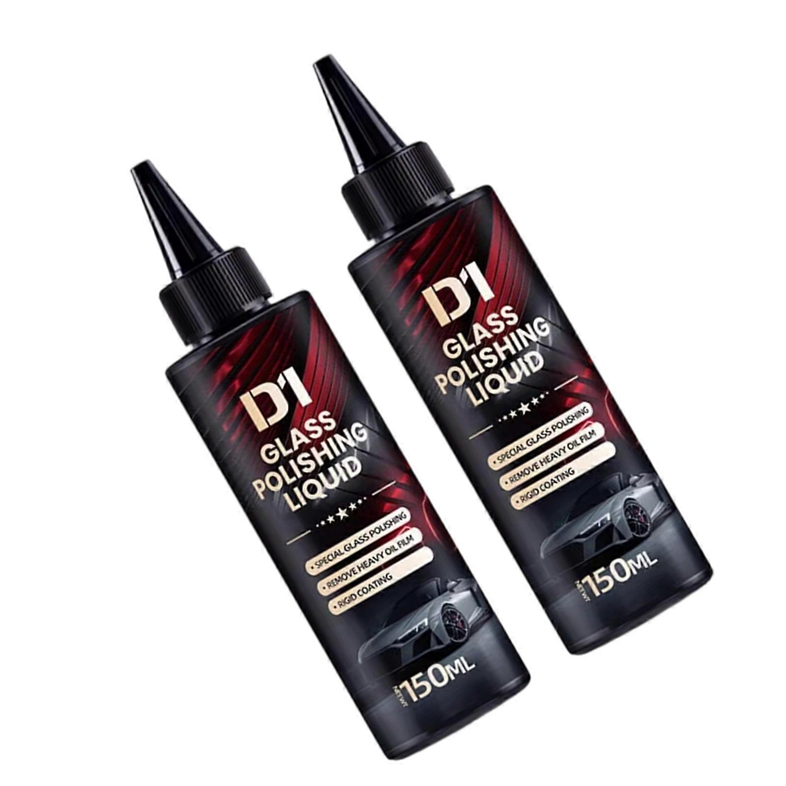 2 Bottles Advanced Glass Clarifier Cerium Based Formula Upgrades for Easy Oil Film Removal & Surfaces Restoration Multicolor