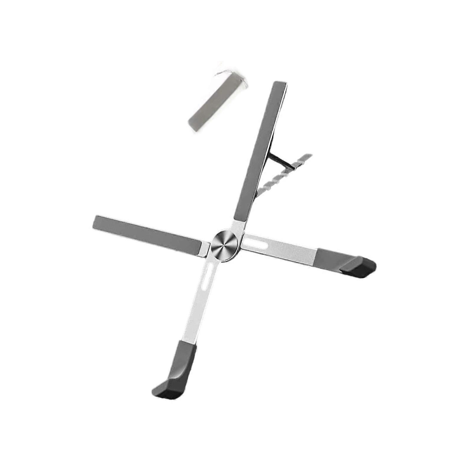 Foldable Notebook Stand Portable 5 Position Adjustable Height X Frame Aluminum Computer Stand Universal Device Compatibility  Silver