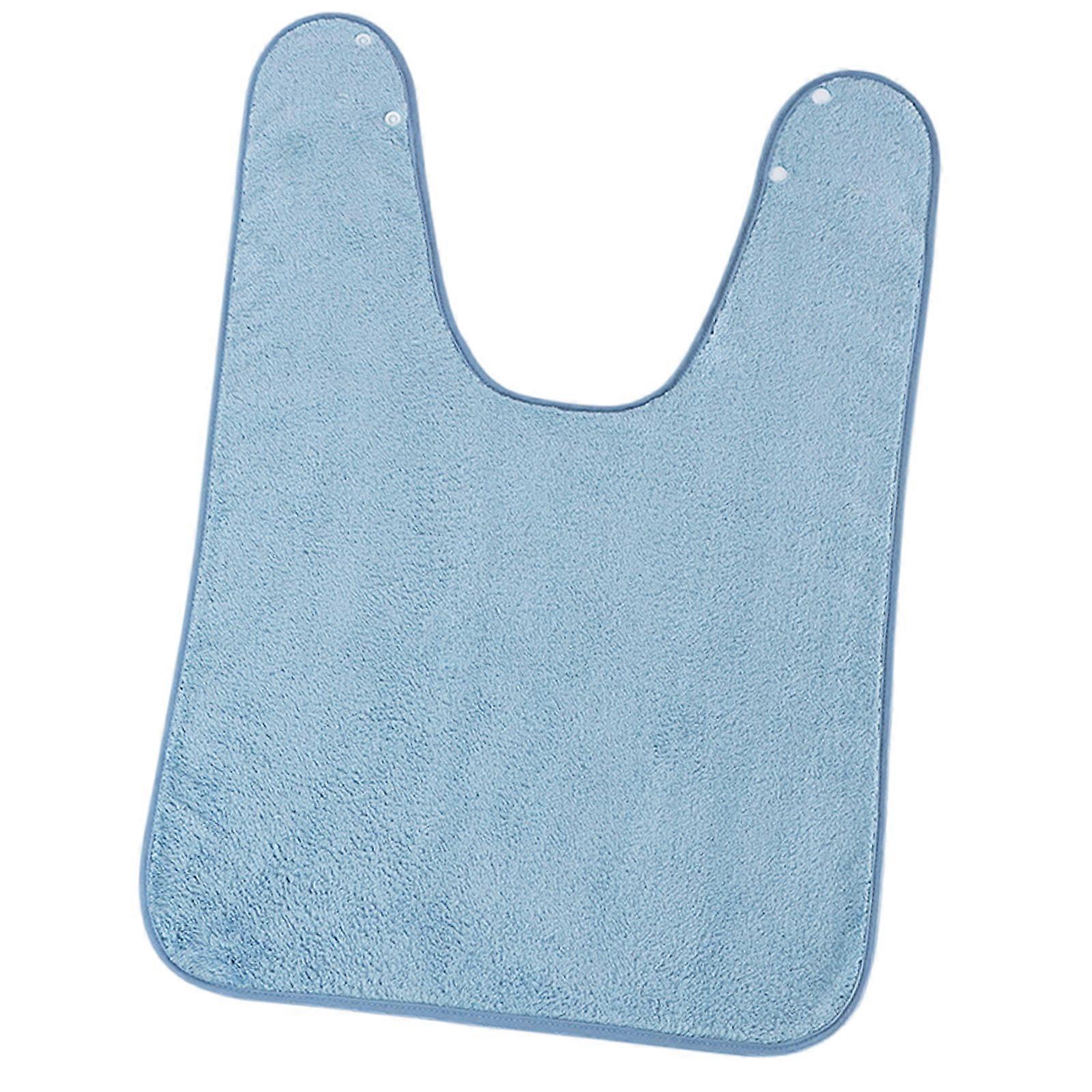Corals Fleece Adult Bibs For Elderly And Disabled Individuals Soft Comfortable Feeding Accessory With Full Coverage Spill Protection  Light blue