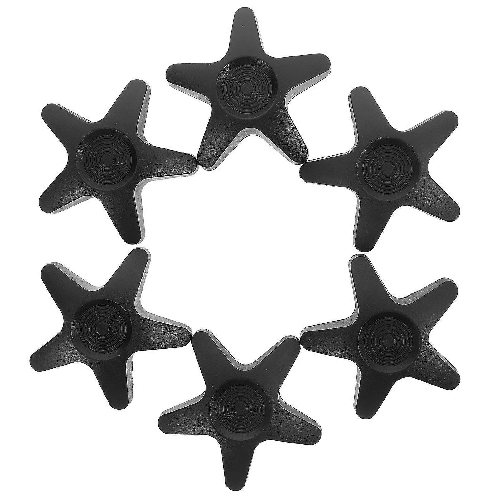 Black Star Knobs For Wheelchair Accessories Adjustment Functions Precision-Engineered Daily Use 6Pcs